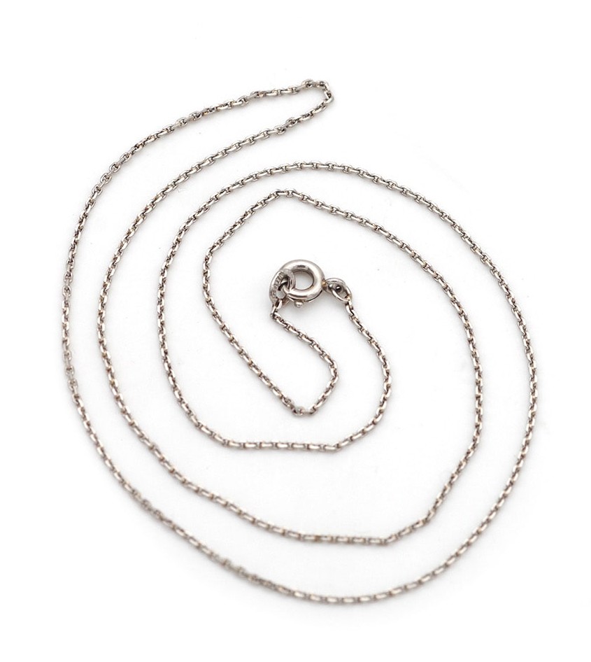 Platinum Cable Link Chain 42 Cm, Edwardian Chain, Antique Chain 