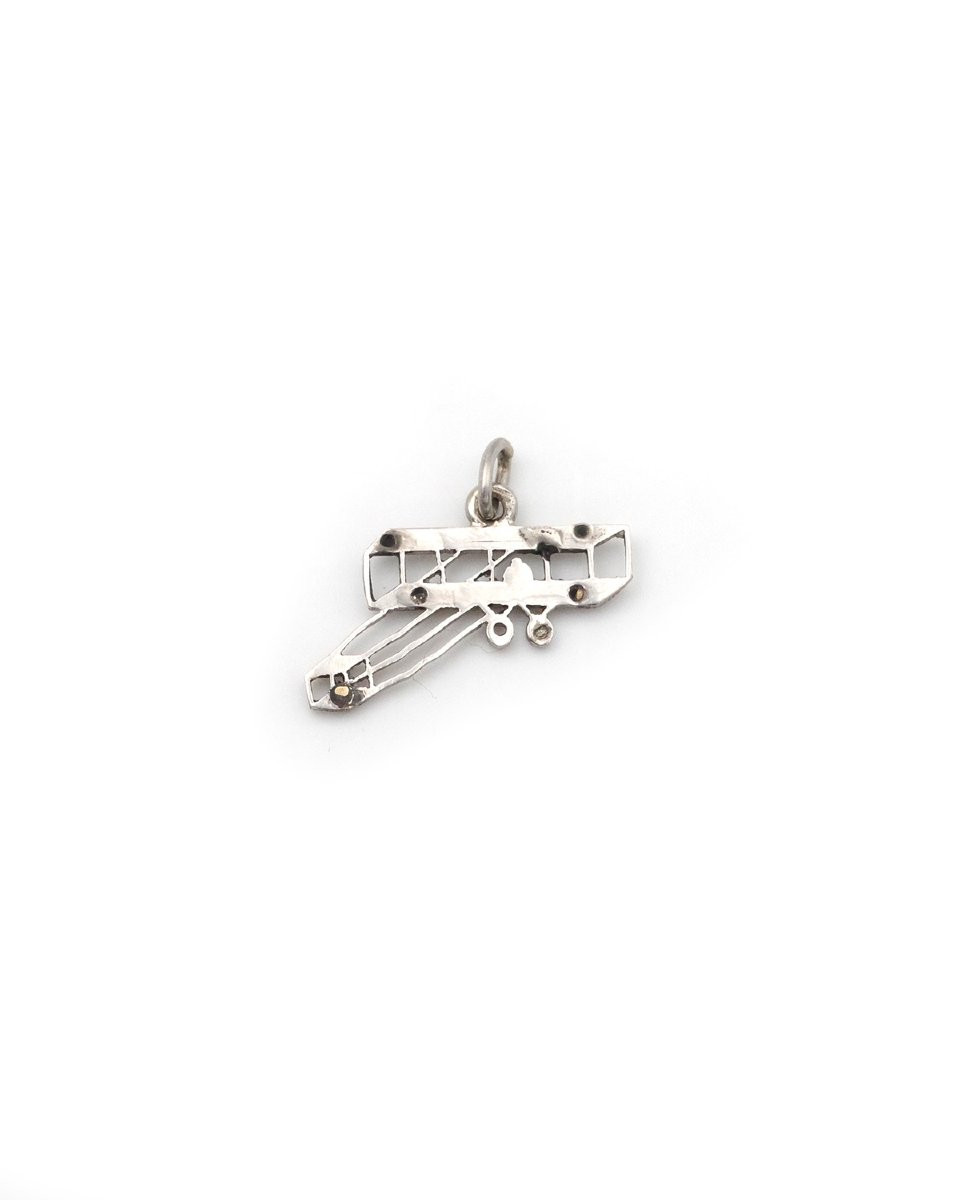 Edwardian Airplane Charm Pendant By Cartier, 1910, Patriotic Charm -photo-2