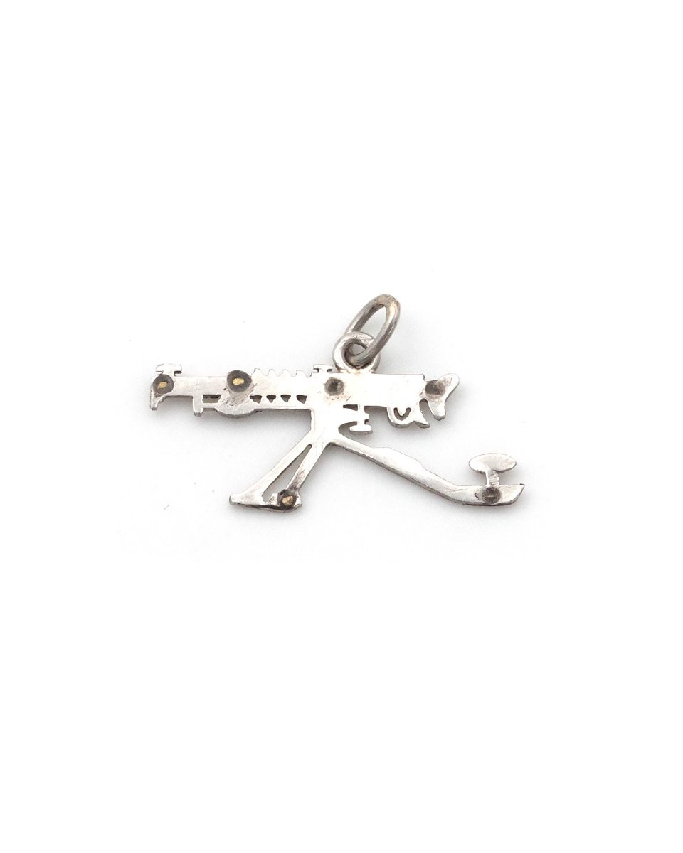 Cartier Wwi 1910 Patriotic Machine Gun Charm In Platinum And Diamond, Patriotic Pendant -photo-2
