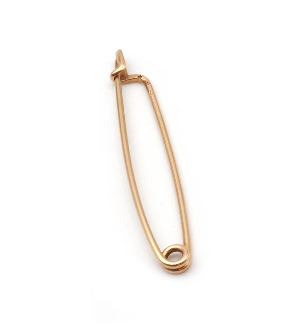 Antique French 18kg Gold Safety Pin, Pin Brooch