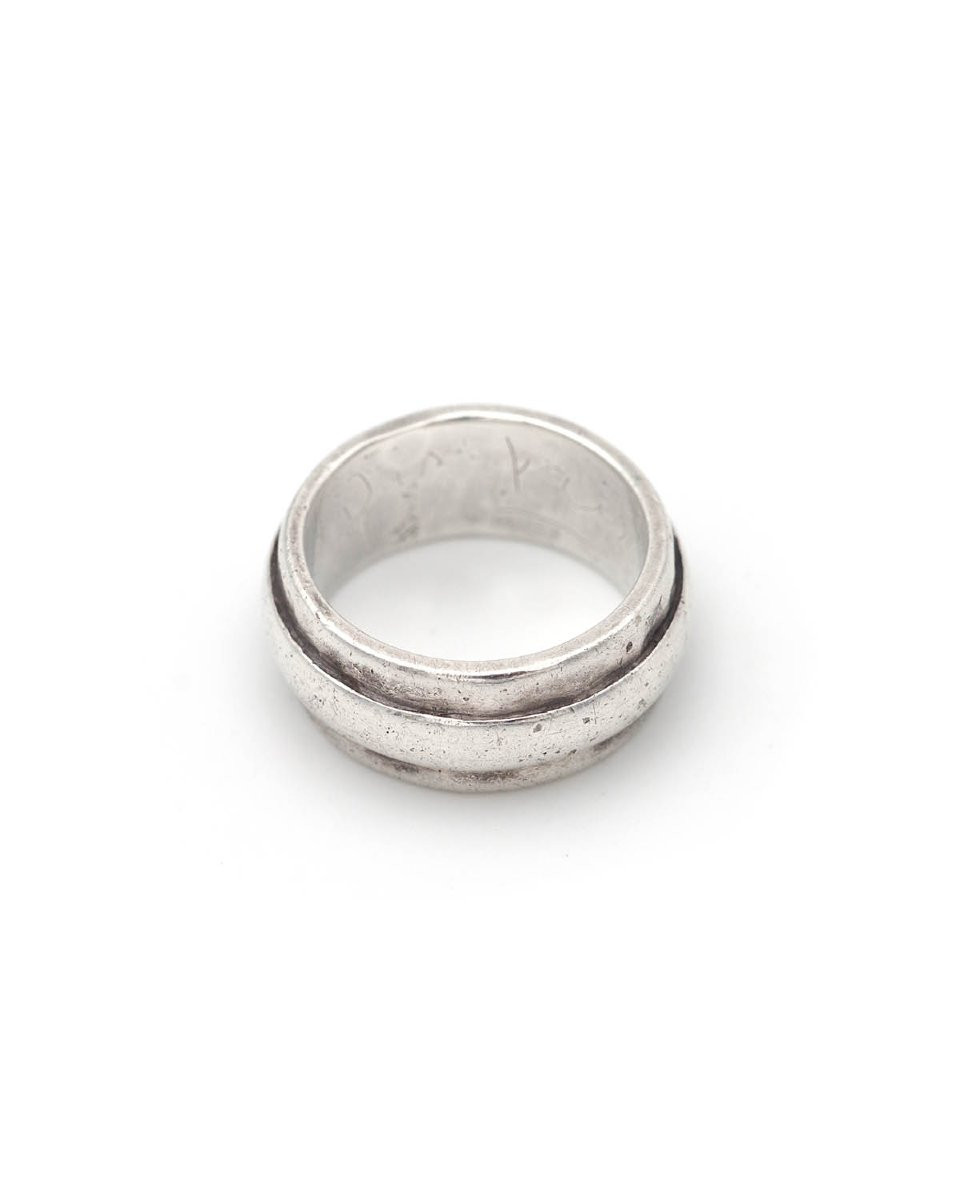 Jean Despres Modernist Silver Band Ring, Silver Hammered, Signed Jean Després-photo-3