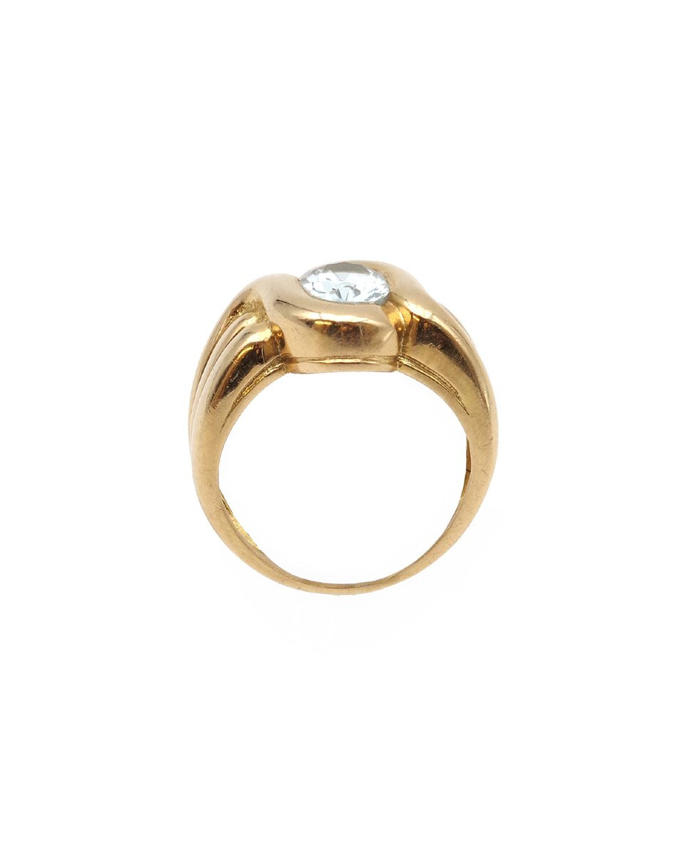 Bague bandeau Rétro topaze en or 18k, bague vintage-photo-3