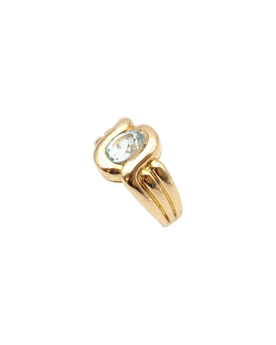 Bague bandeau Rétro topaze en or 18k, bague vintage-photo-3