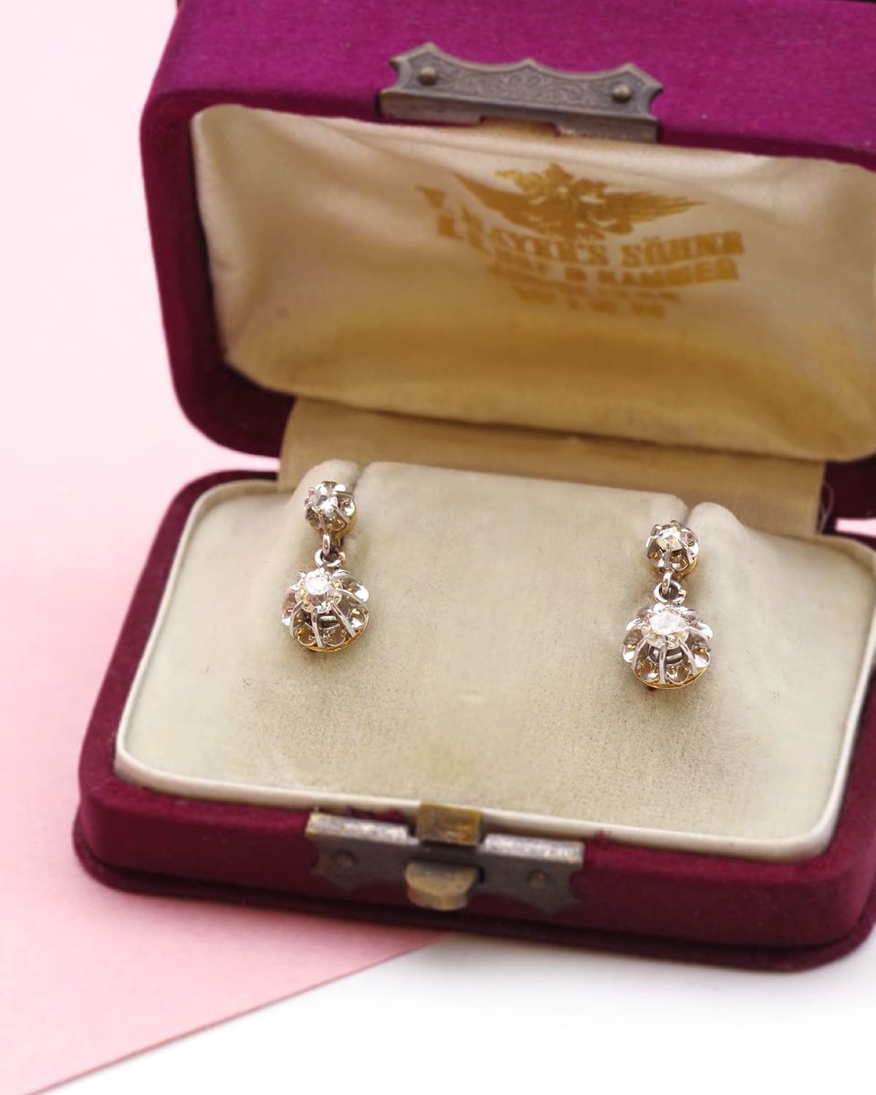 Dormeuses diamants 0.32 ct en or 18 karats et platine, Belle Epoque-photo-1