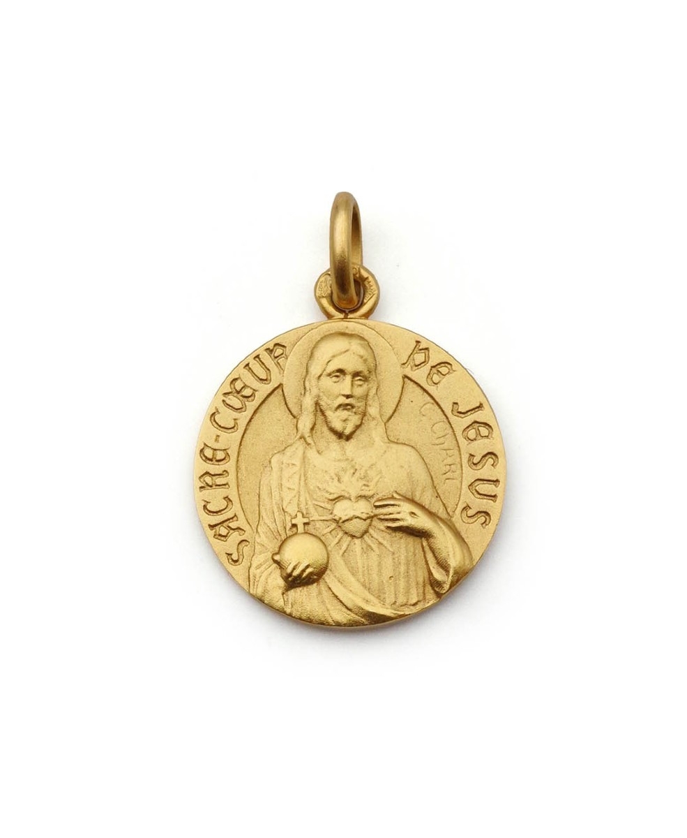 Médaille scapulaire du Mont Carmel en or 18 karats , médaille religieuse