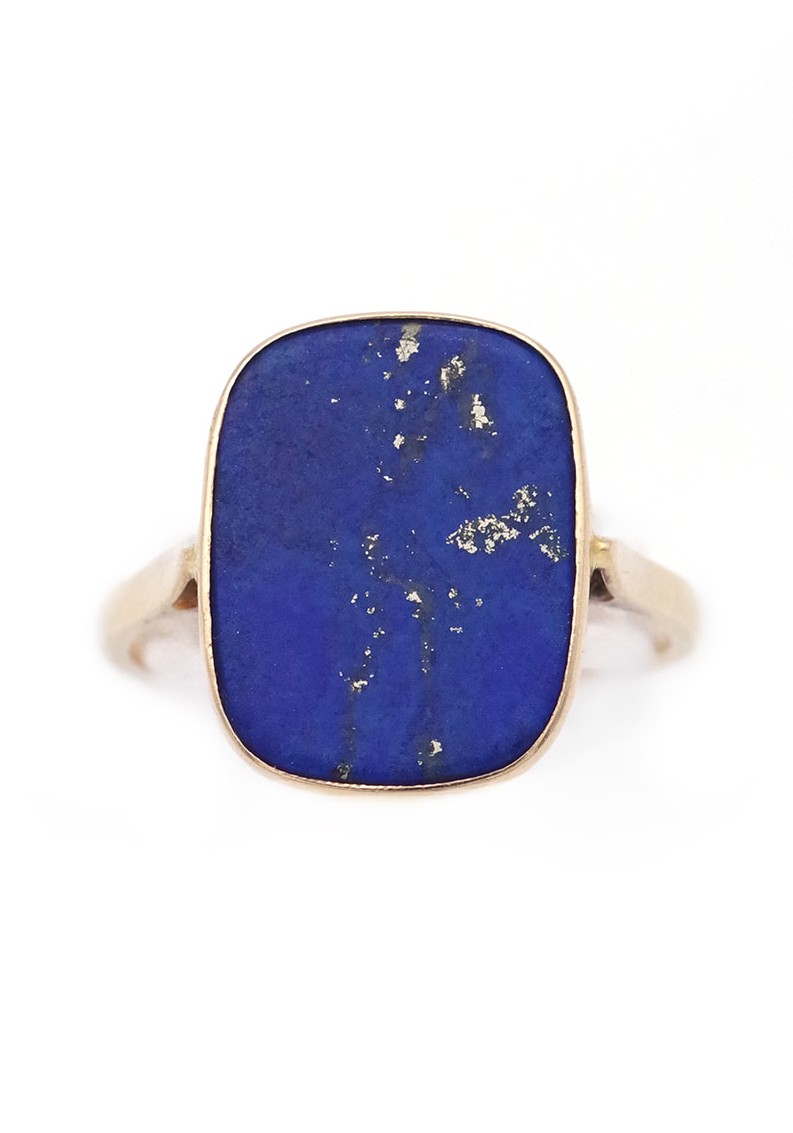 Bague lapis lazuli en or 18 karats, bague homme 