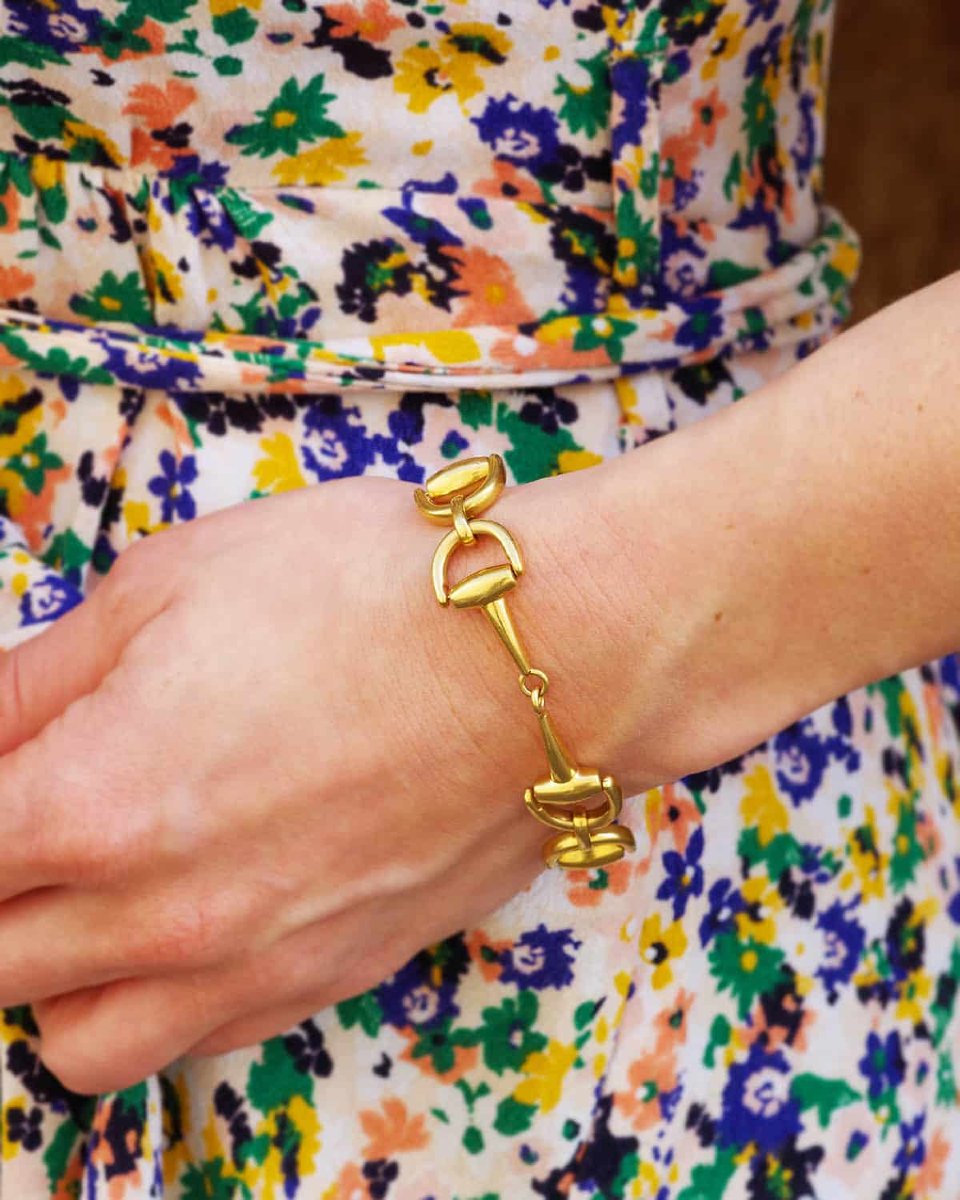 Vintage Horsebit Bracelet In 18k Gold-photo-3