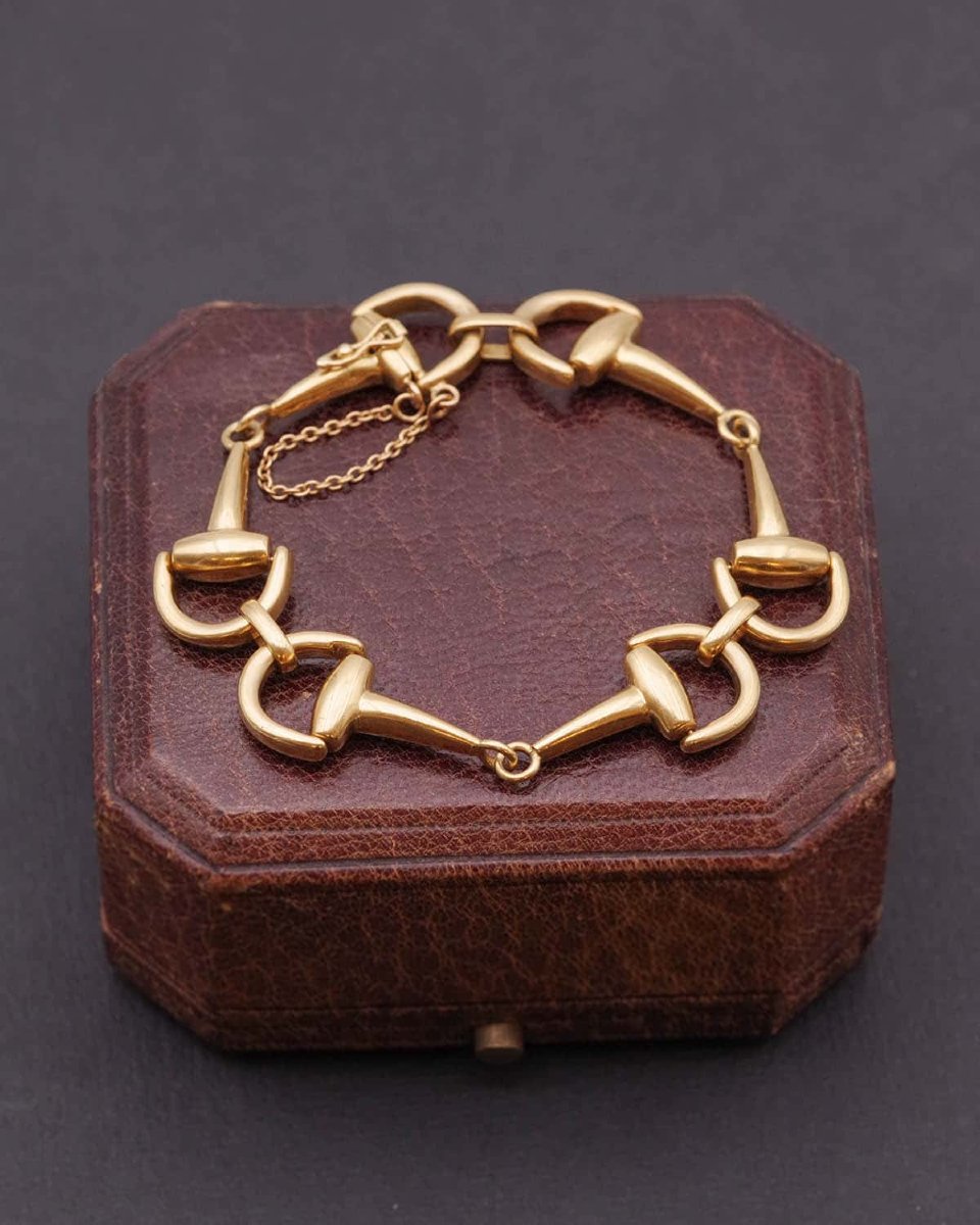 Vintage Horsebit Bracelet In 18k Gold-photo-4