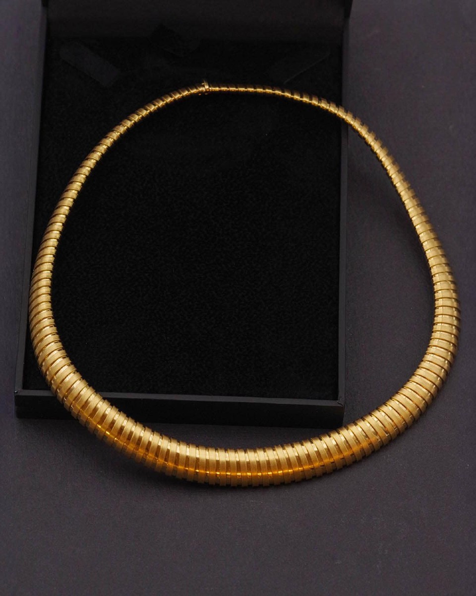 French Tubogas Flexible Vintage Necklace In 18k Gold