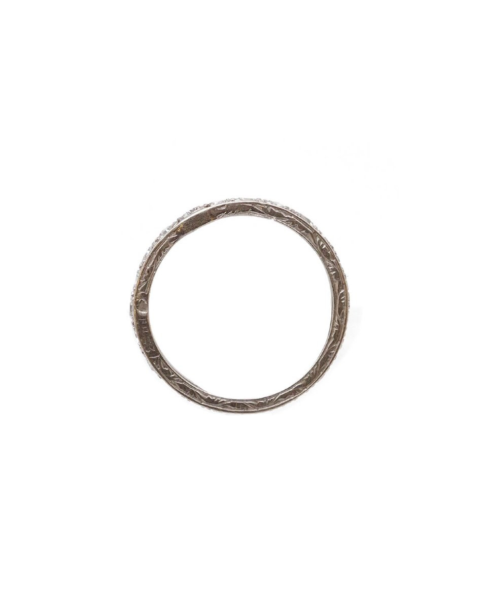 Alliance américaine Art Deco 0.92 ct en platine, bague Art Deco-photo-2