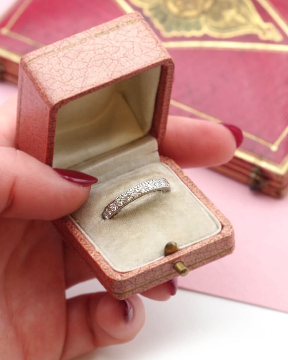 Alliance américaine Art Deco 0.92 ct en platine, bague Art Deco-photo-2