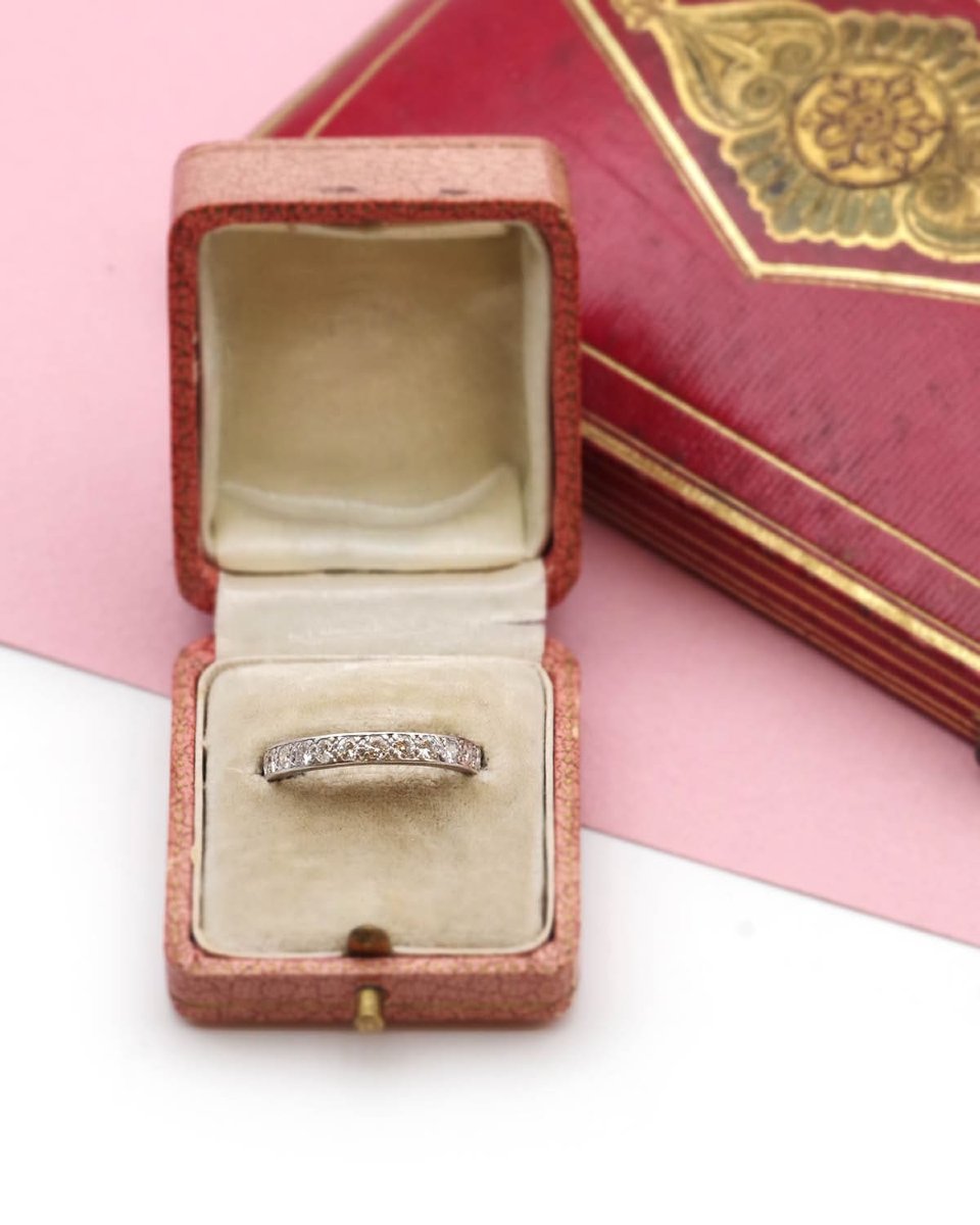 Alliance américaine Art Deco 0.92 ct en platine, bague Art Deco-photo-3