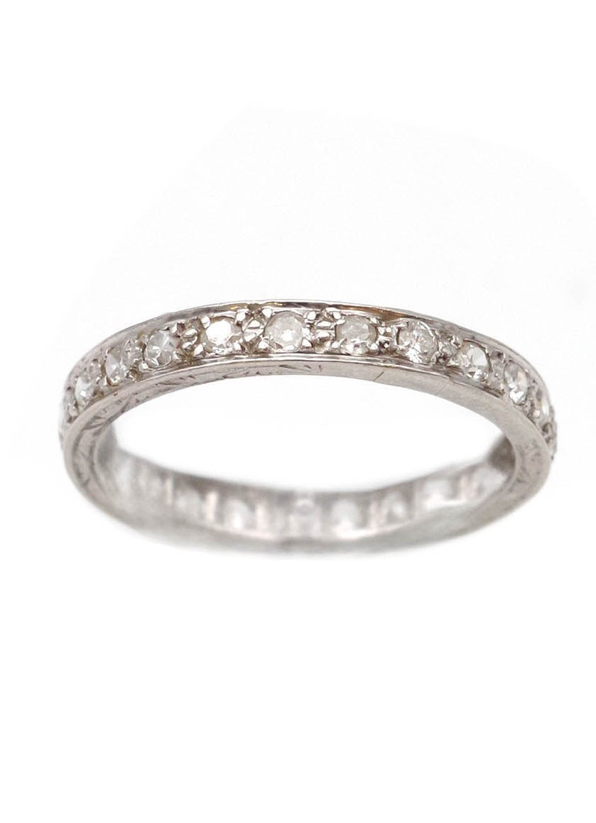 Alliance américaine Art Deco 0.92 ct en platine, bague Art Deco