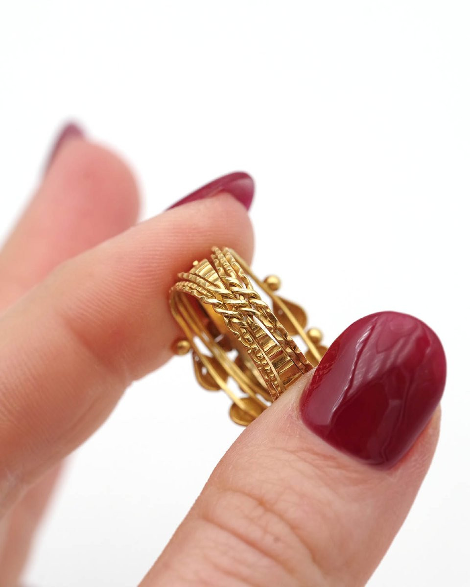 Filigree Secret Puzzle Ring In 18 Karat Gold Filigree Flower Puzzle Ring -photo-3