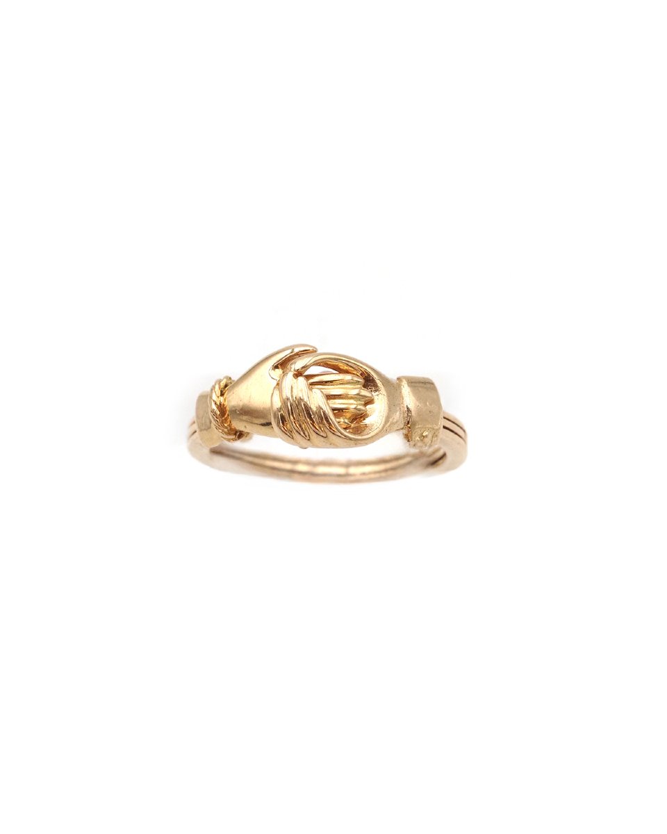 Bague Fede promesse en or 18k, bague de foi -photo-2