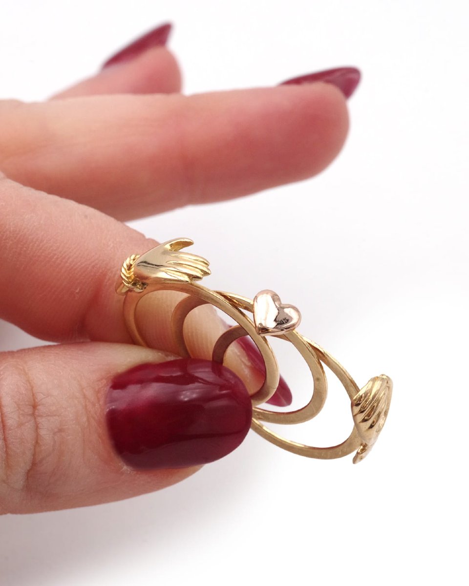 Bague Fede promesse en or 18k, bague de foi -photo-3