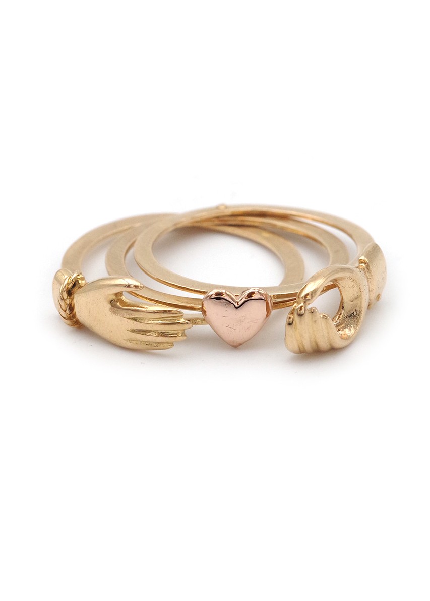 Bague Fede promesse en or 18k, bague de foi 