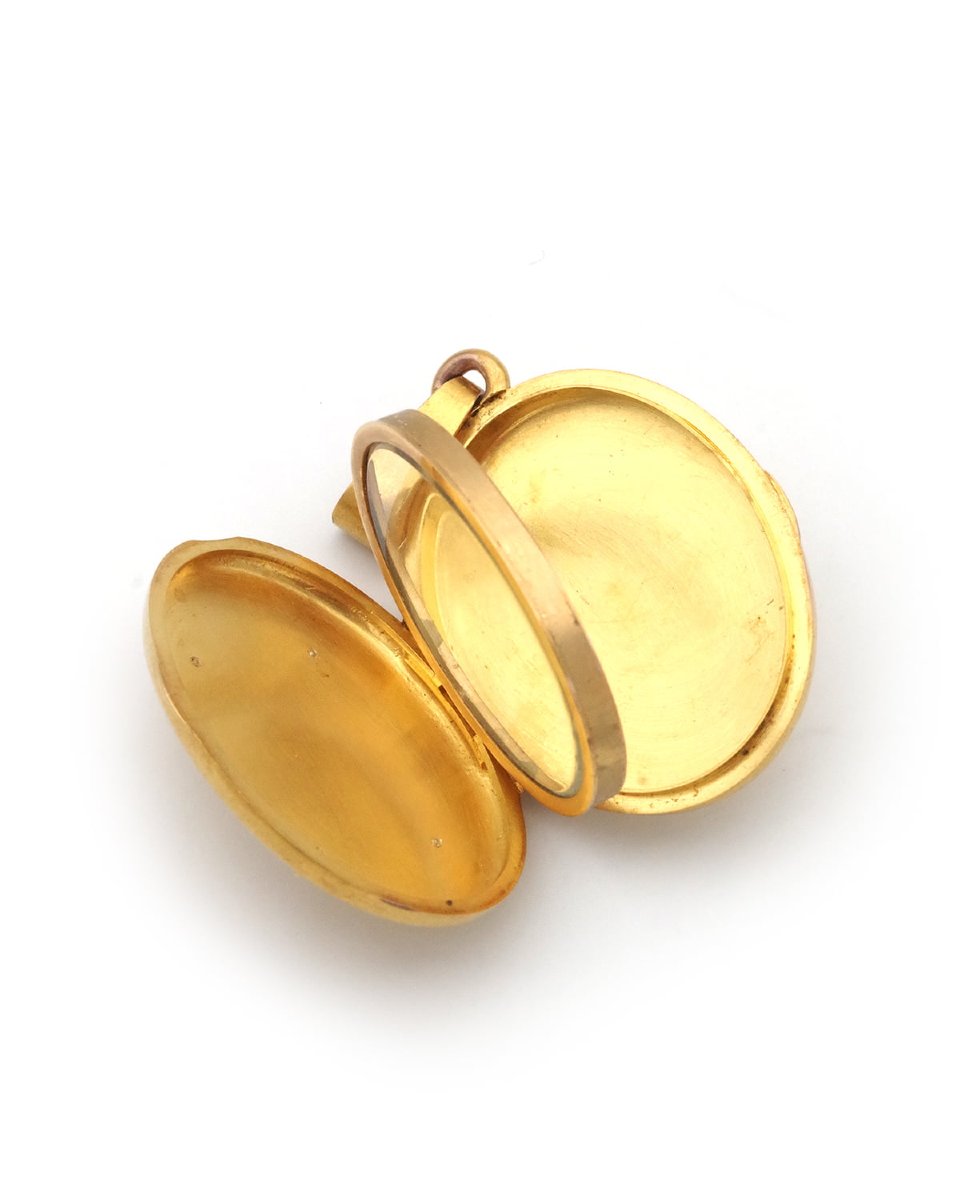 Grand médaillon lettre H en or 18 karats, pendentif cassolette -photo-3