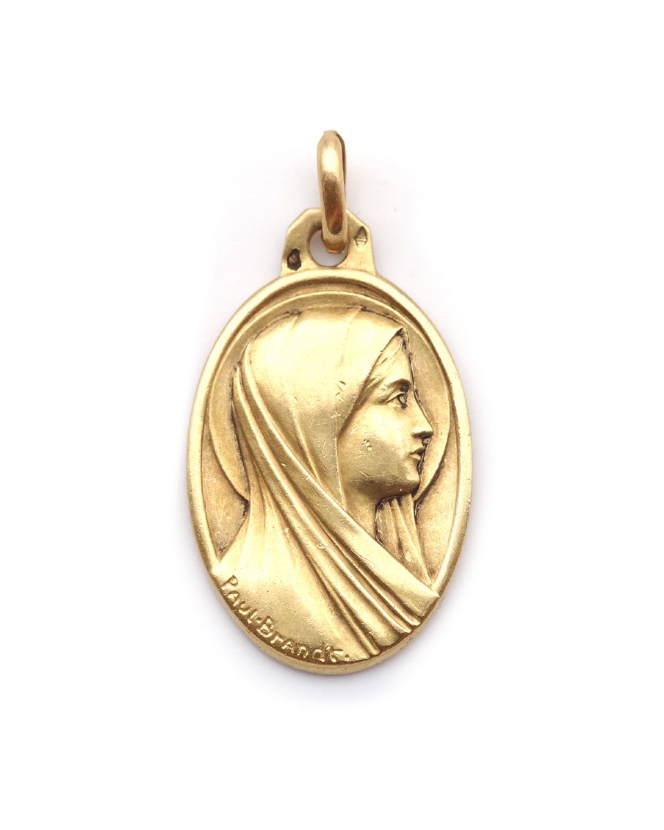 Paul Brandt Virgin Mary Religious Medal French 18k Gold -photo-4