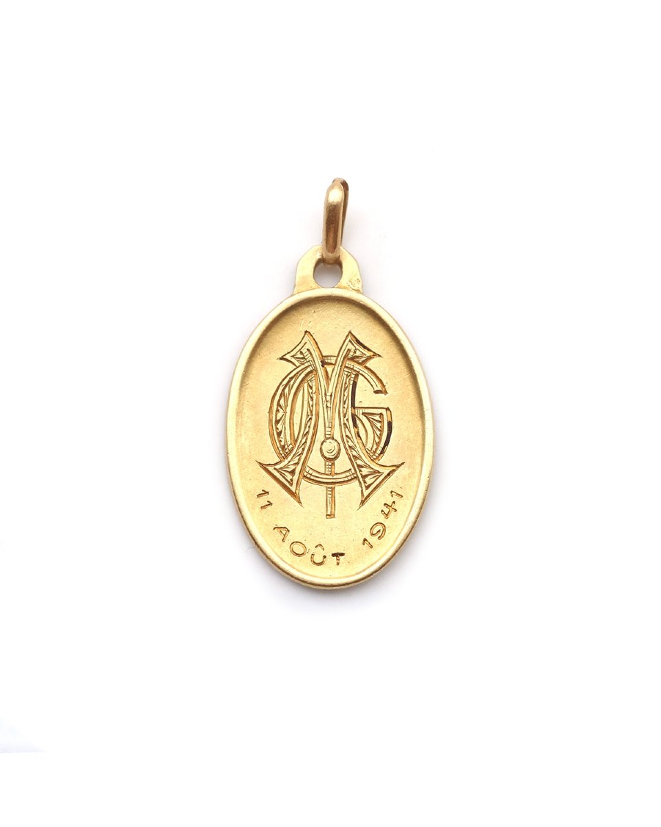 Paul Brandt Virgin Mary Religious Medal French 18k Gold -photo-1