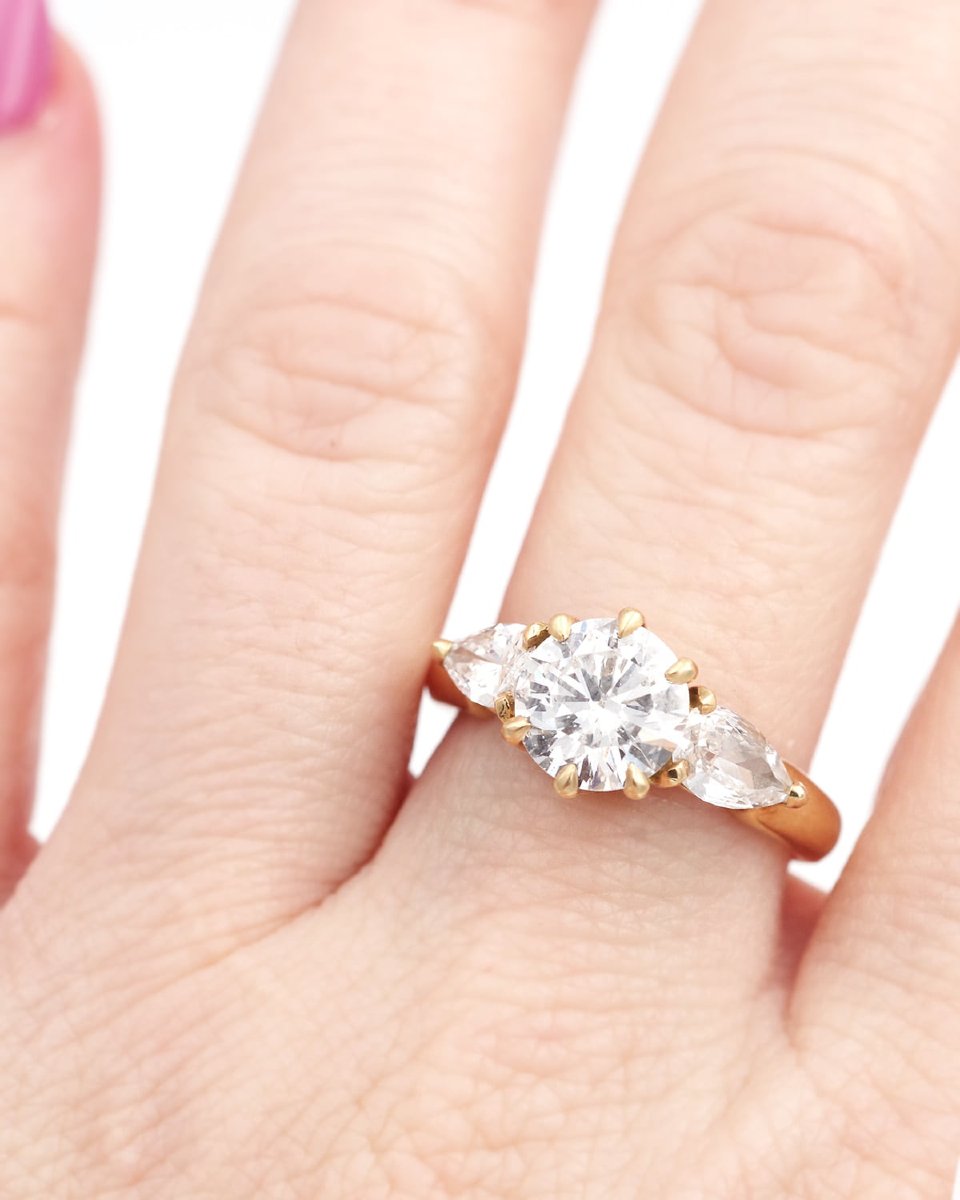 Bague diamants 2.40 cts en er 18k, Bague de fiançailles -photo-3
