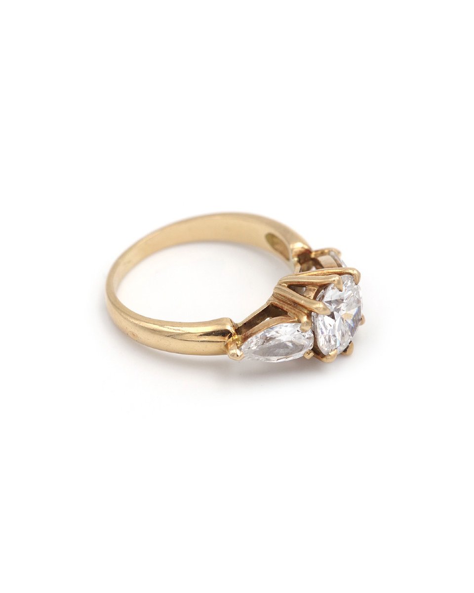 Bague diamants 2.40 cts en er 18k, Bague de fiançailles -photo-4