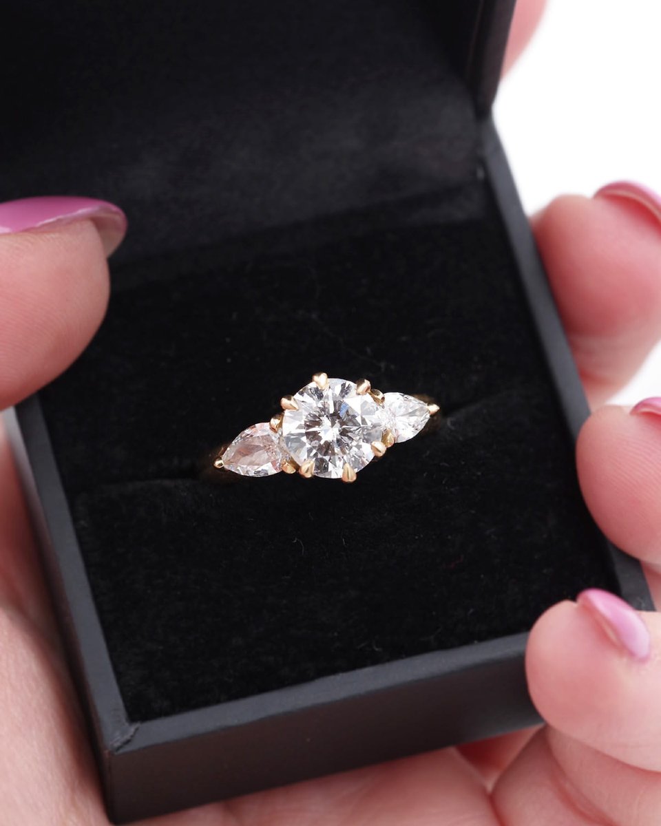 Bague diamants 2.40 cts en er 18k, Bague de fiançailles -photo-2