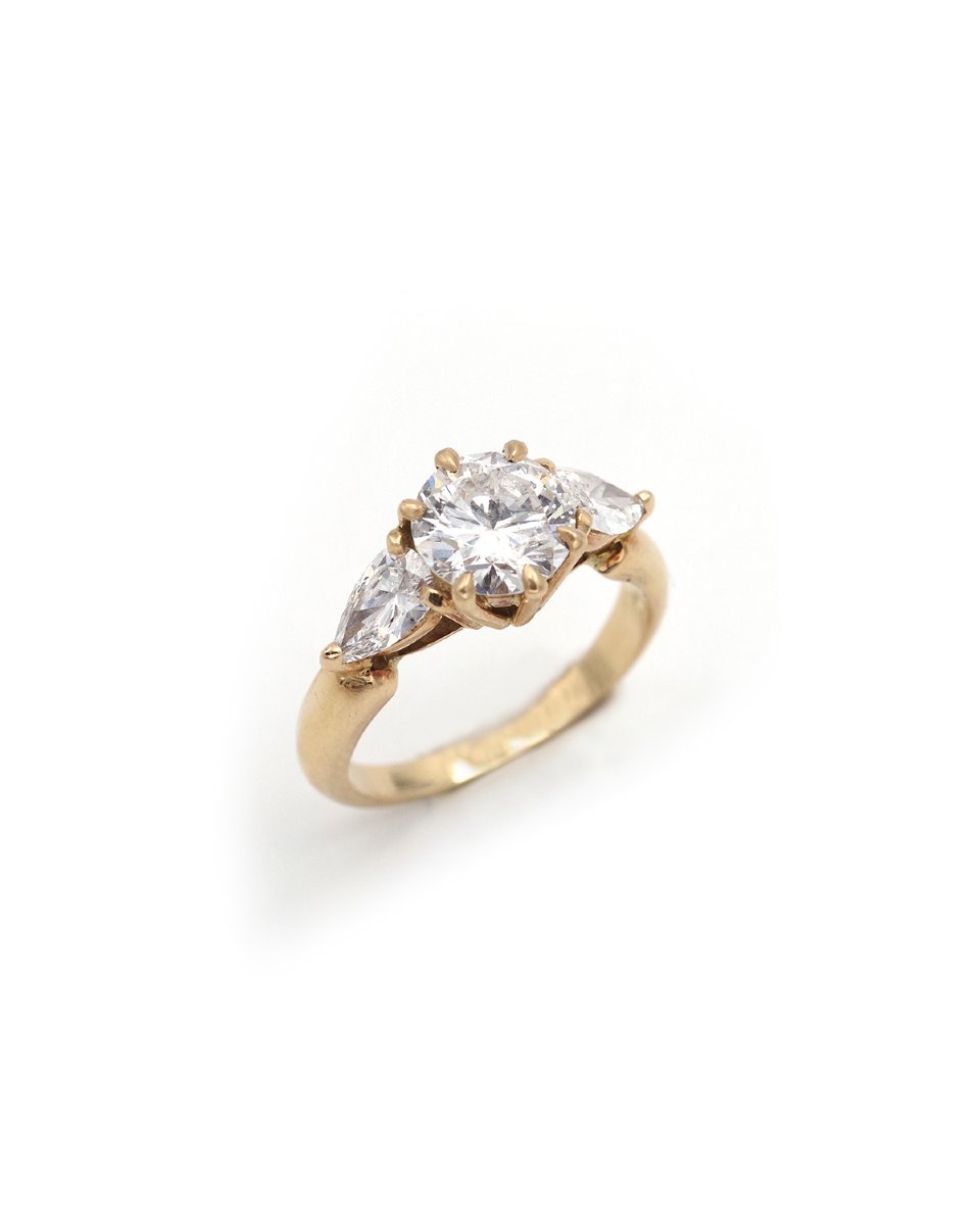 Bague diamants 2.40 cts en er 18k, Bague de fiançailles -photo-4