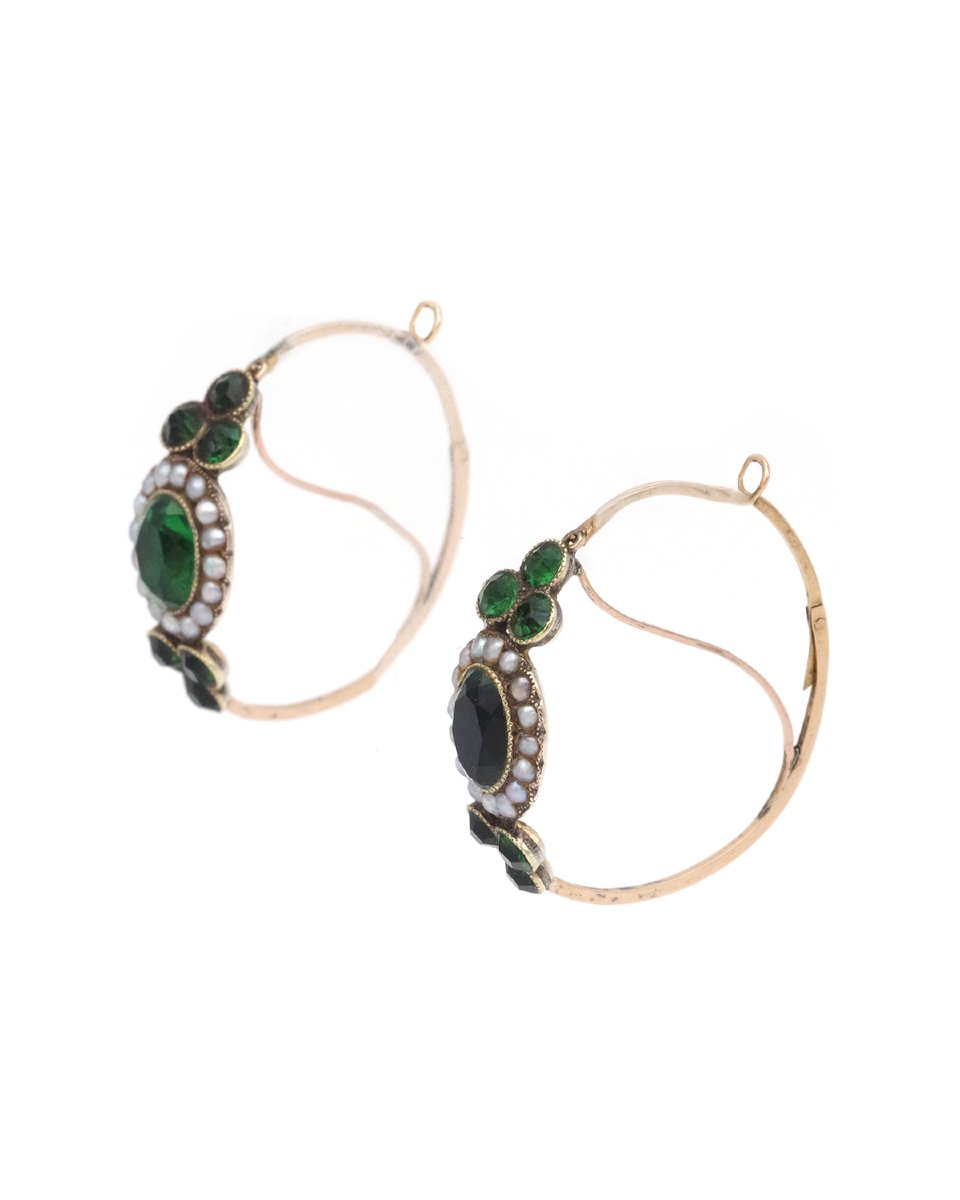 Poissardes boucles d'oreille Empire perles fines en or 18k-photo-2