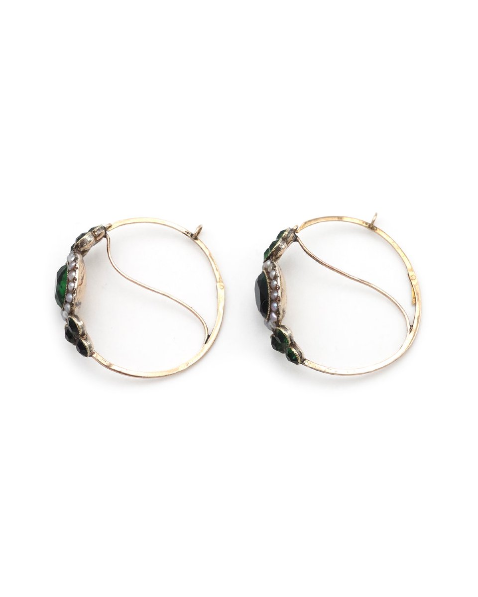 Poissardes boucles d'oreille Empire perles fines en or 18k-photo-4
