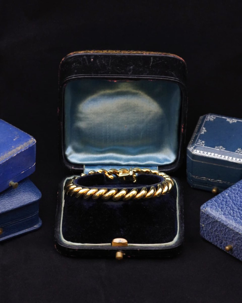 Bracelet San Marco macaroni en or 18k, bracelet vintage italien -photo-6