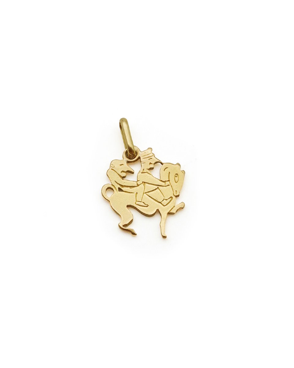 Van Cleef & Arpels French 18k Gold Charm Pendant 'les 3 Inséparables' Soldier Horse-photo-2