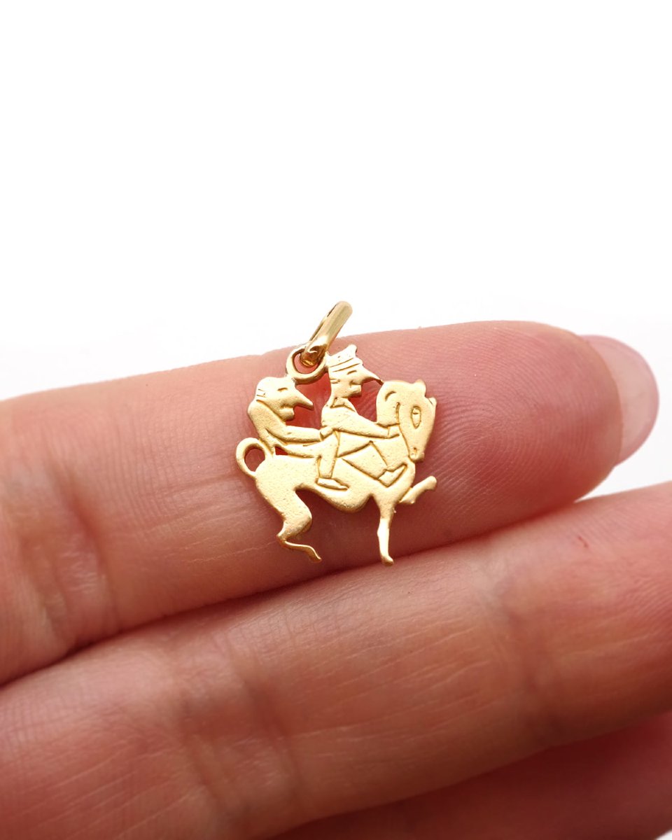 Van Cleef & Arpels French 18k Gold Charm Pendant 'les 3 Inséparables' Soldier Horse-photo-2