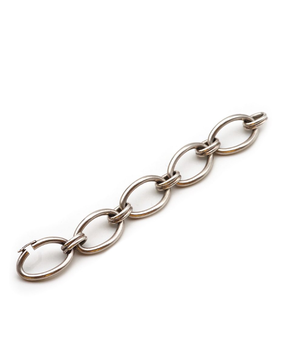 Bracelet maille ovale en argent, large maillon ovale -photo-2