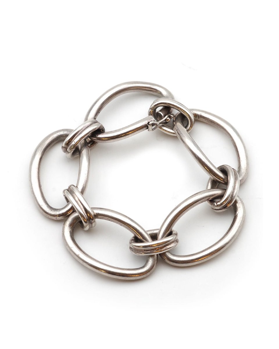 Bracelet maille ovale en argent, large maillon ovale -photo-2