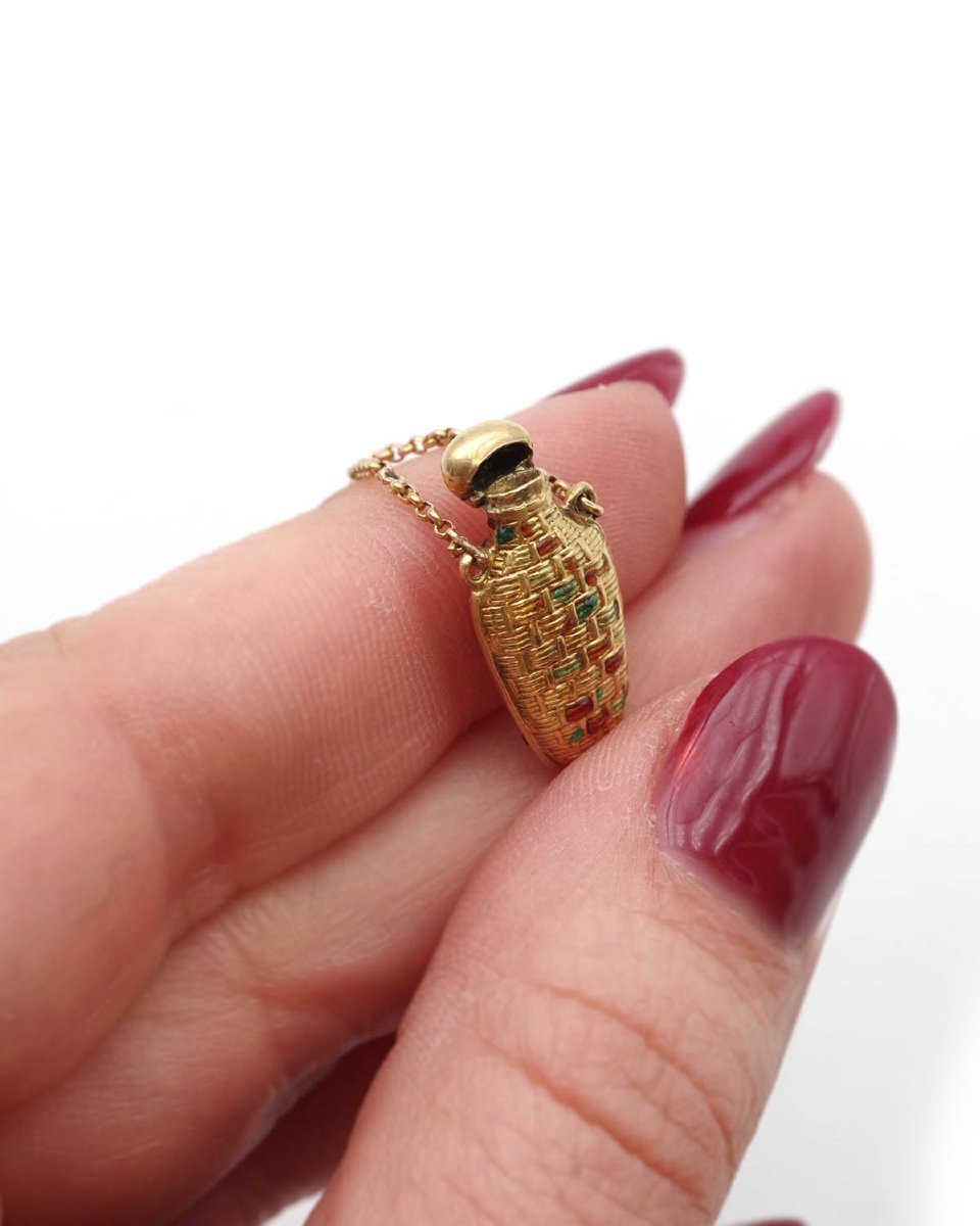 Pendentif flacon vinaigrette en or 18k-photo-4