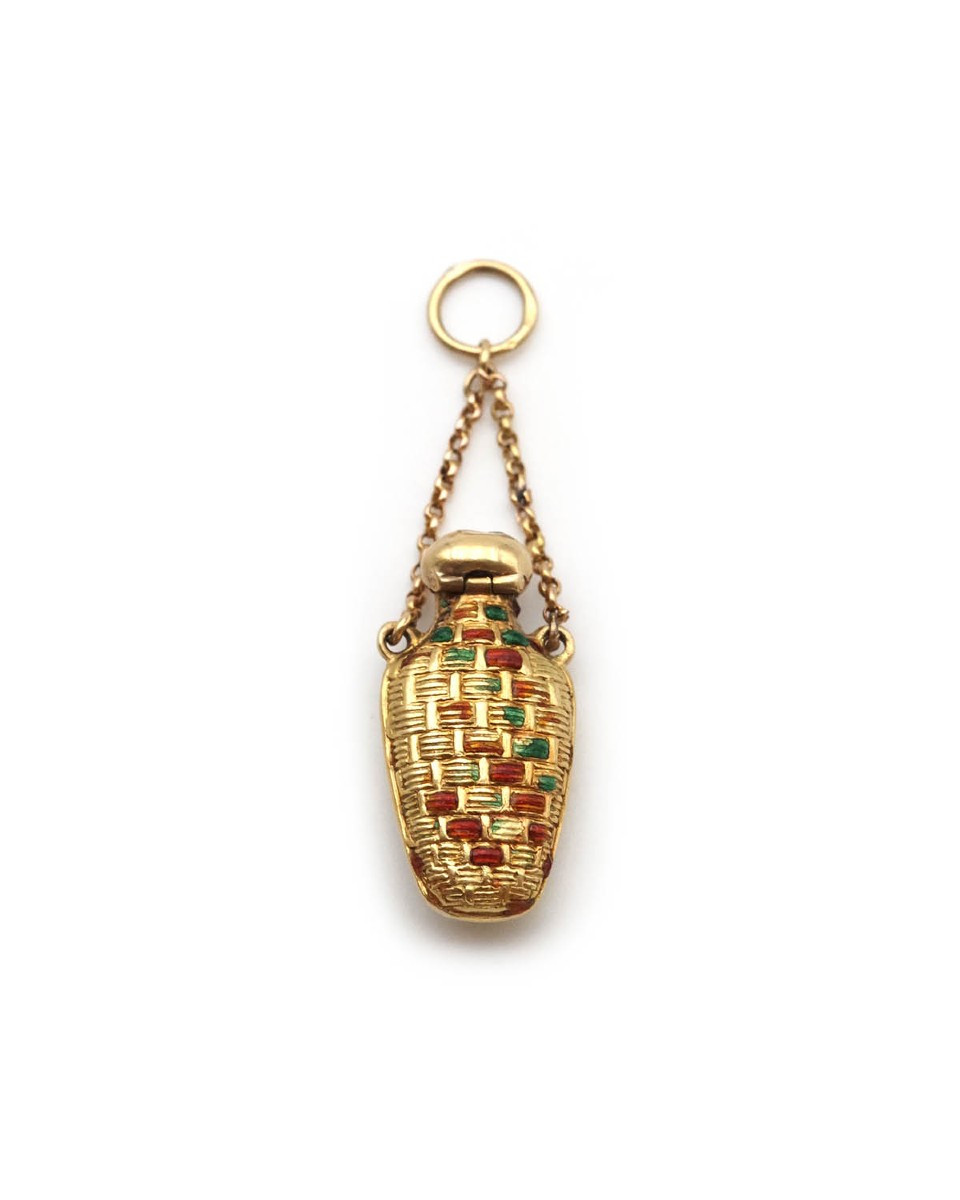 Pendentif flacon vinaigrette en or 18k