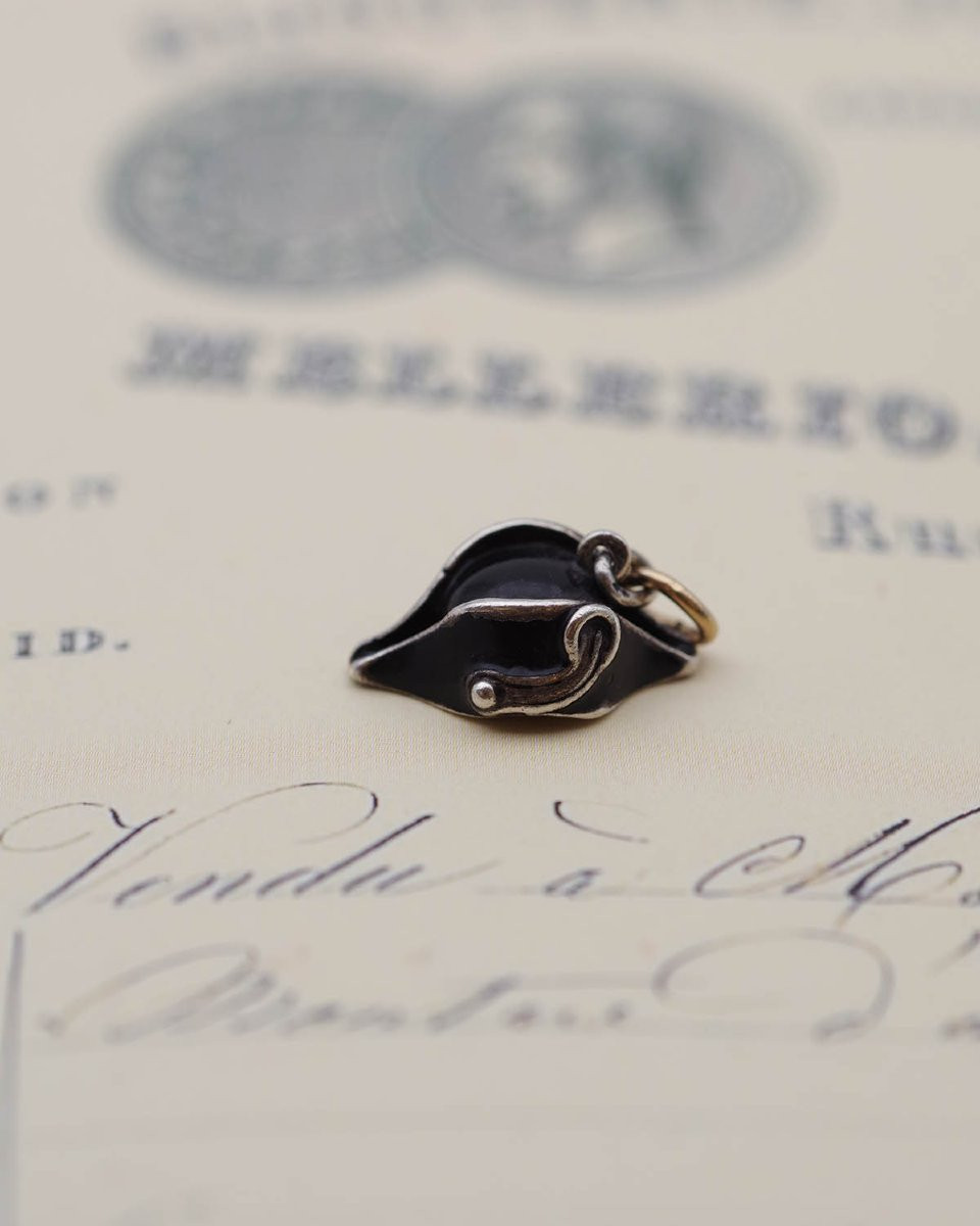 Antique French Edwardian Napoleonic Bicorne Hat Charm By Mellerio -photo-4