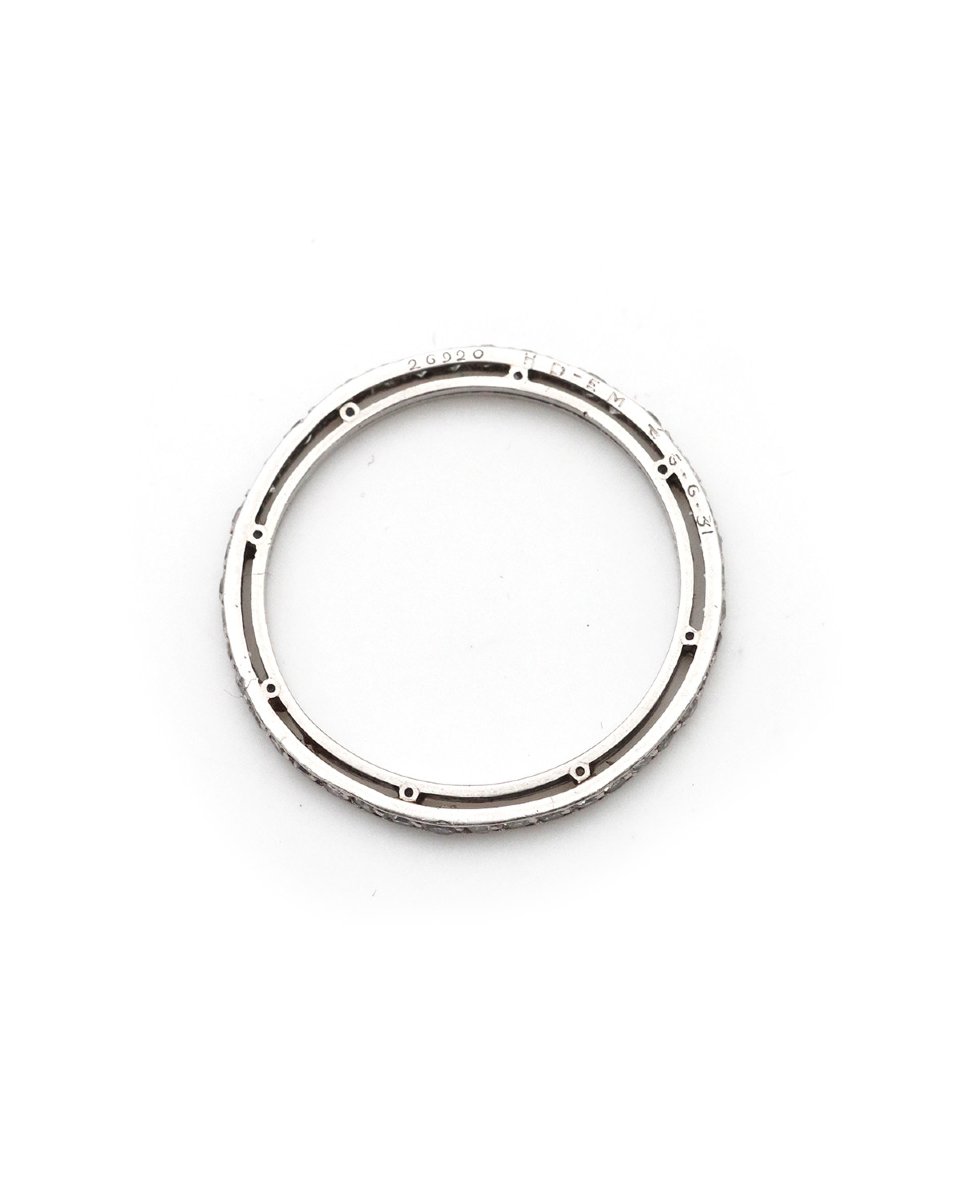 Alliance américaine 0.43 ct en platine, alliance ancienne -photo-1