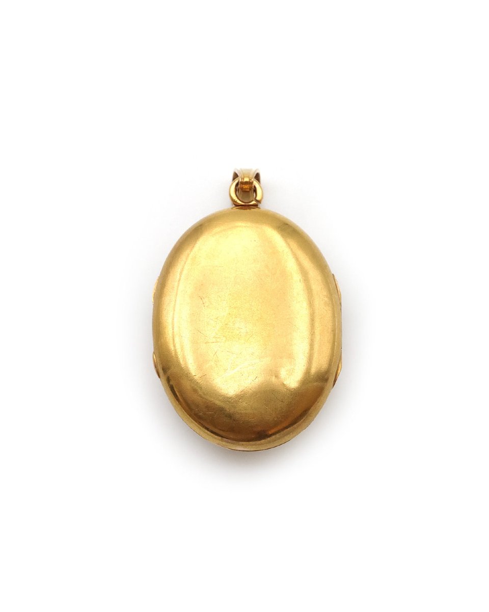 Victorian Rosebud Diamond Locket In 18 Karat Gold, Eugène Soulens -photo-4