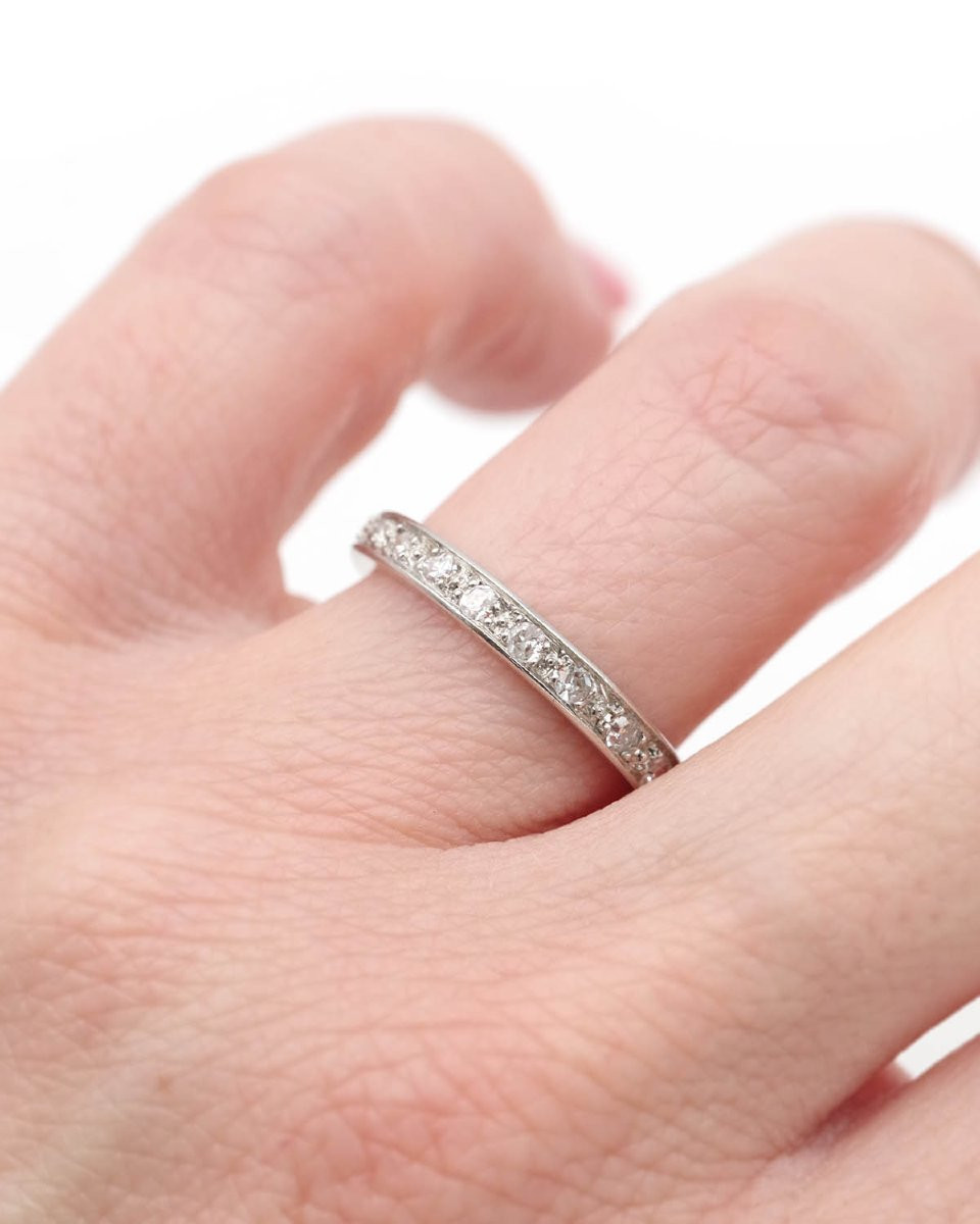 Alliance américaine 0,60 ct en platine, fiançailles mariage-photo-3