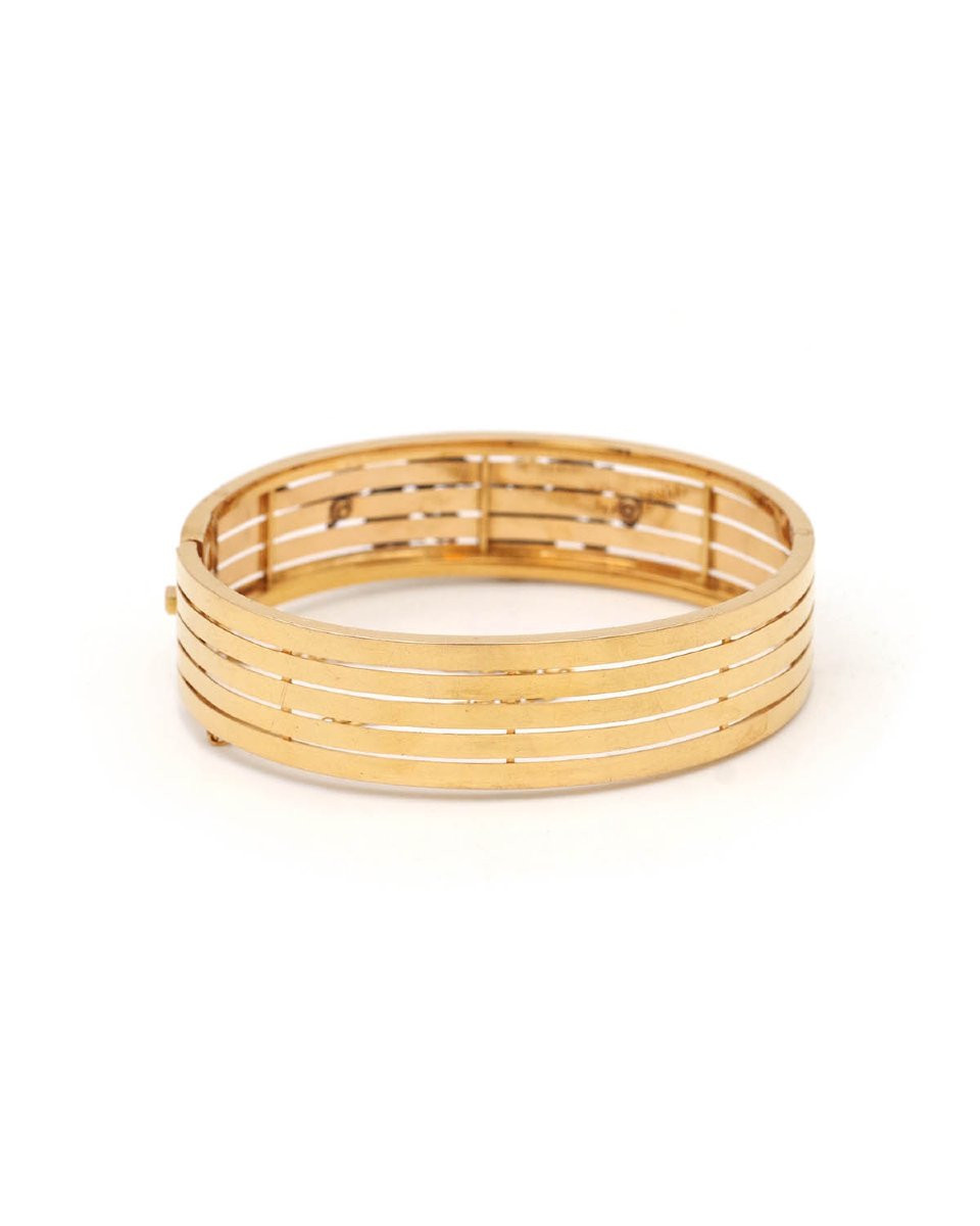 Bracelet manchette branche fleurie en or 18 karats-photo-1
