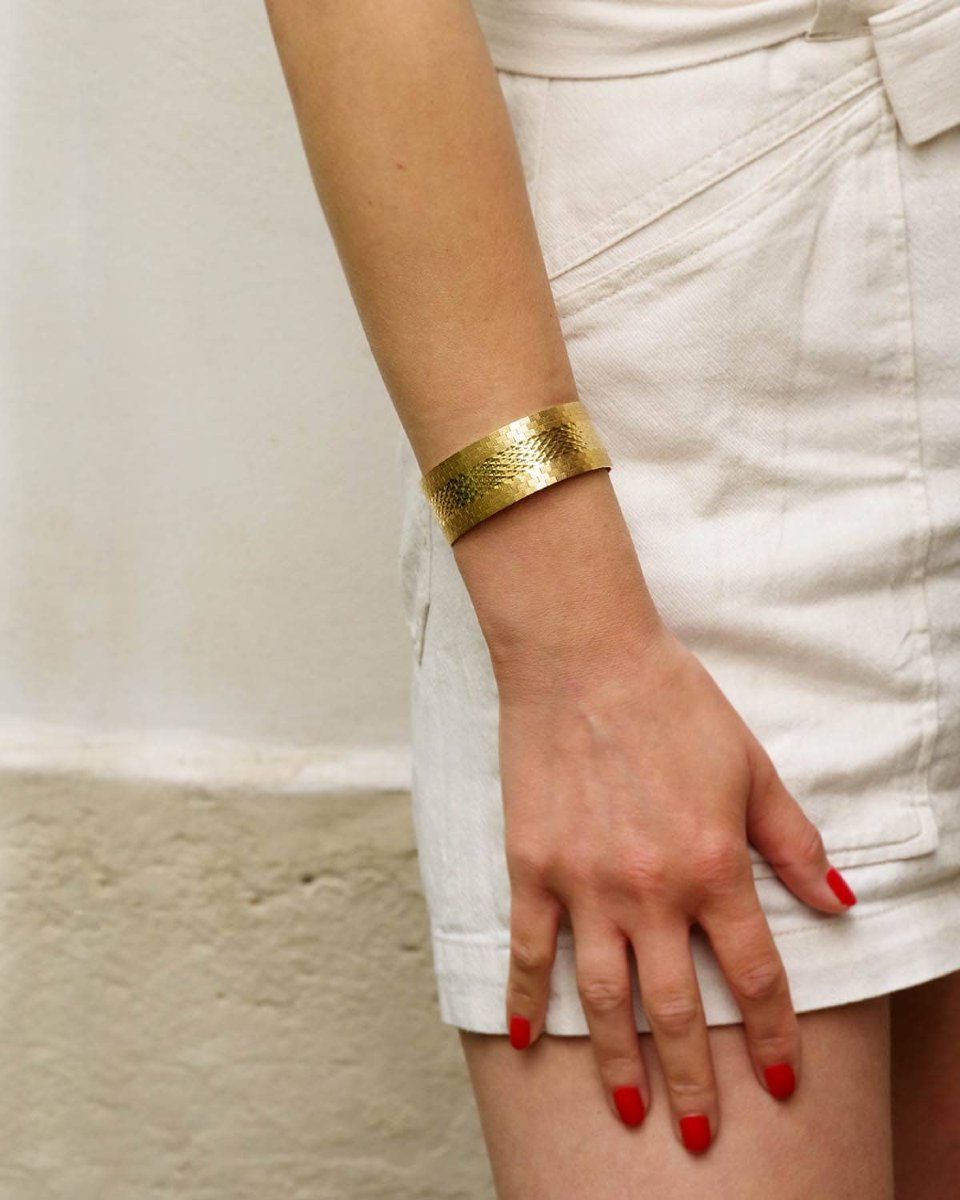 Italian 18k Gold Flexible Bracelet, Fancy Link Bracelet -photo-2