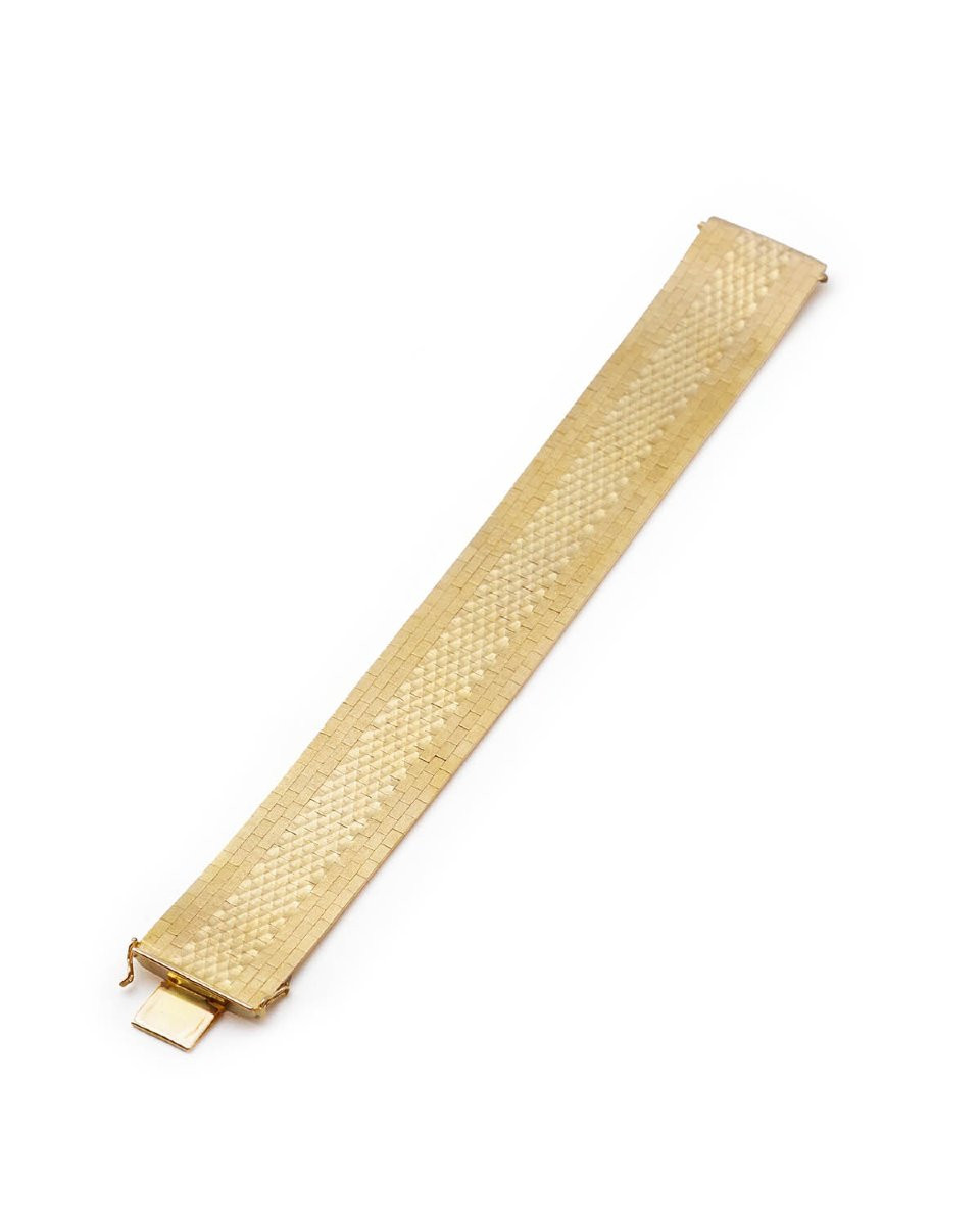 Italian 18k Gold Flexible Bracelet, Fancy Link Bracelet -photo-1