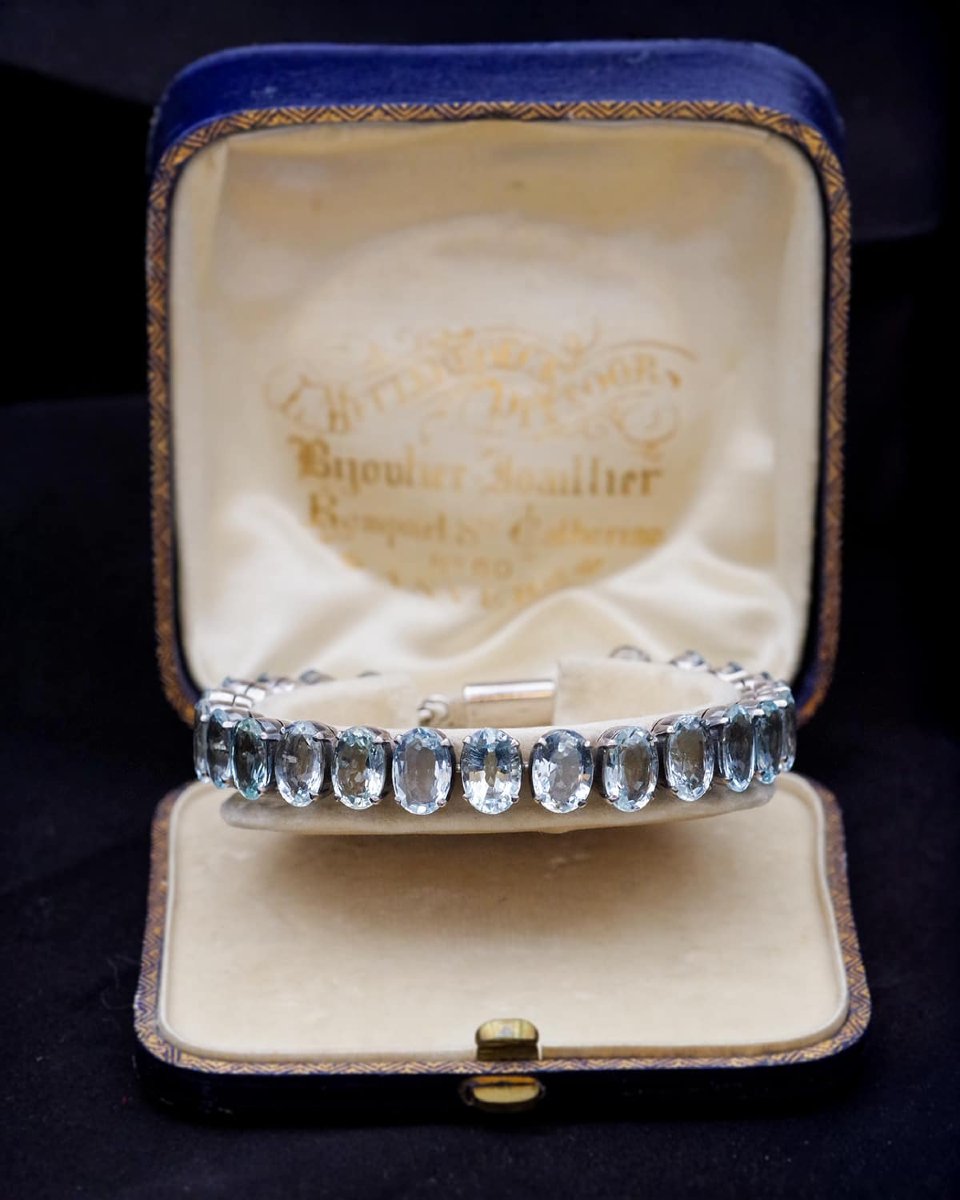 Bracelet rivière d'aigues-marines en argent-photo-4