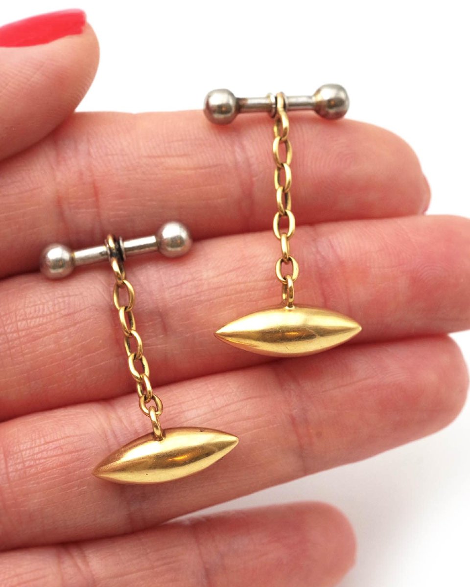 Boutons de manchette en or 14 karats, bijou homme