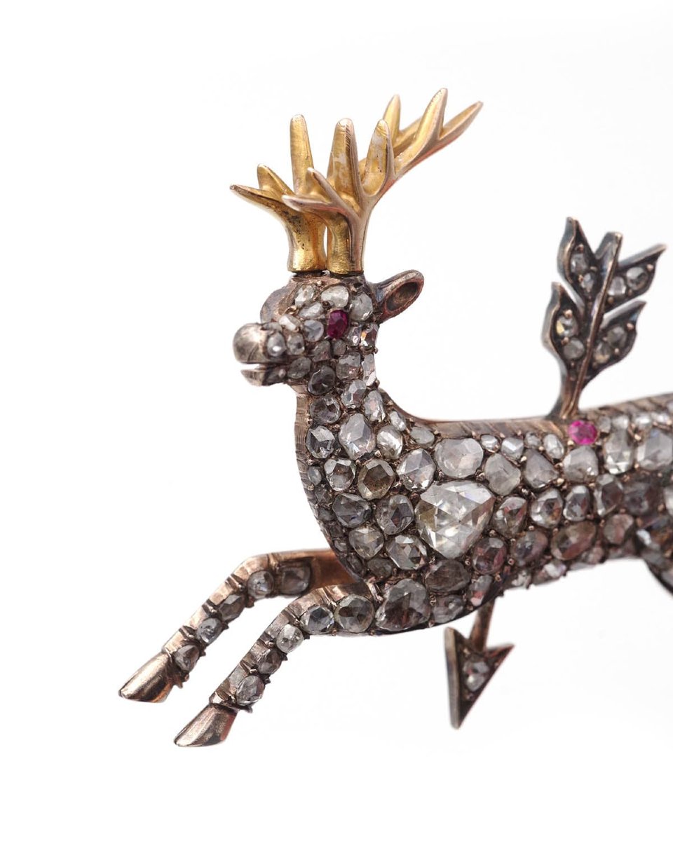 Broche cerf flèche diamants en or 14 karats et argent, flèche de cupidon -photo-1