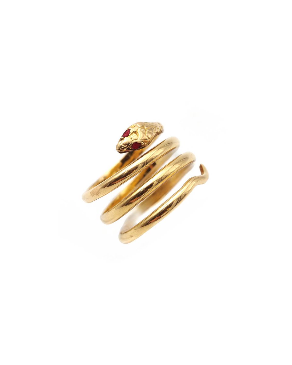 Bague serpent vintage en or 18 karats -photo-1