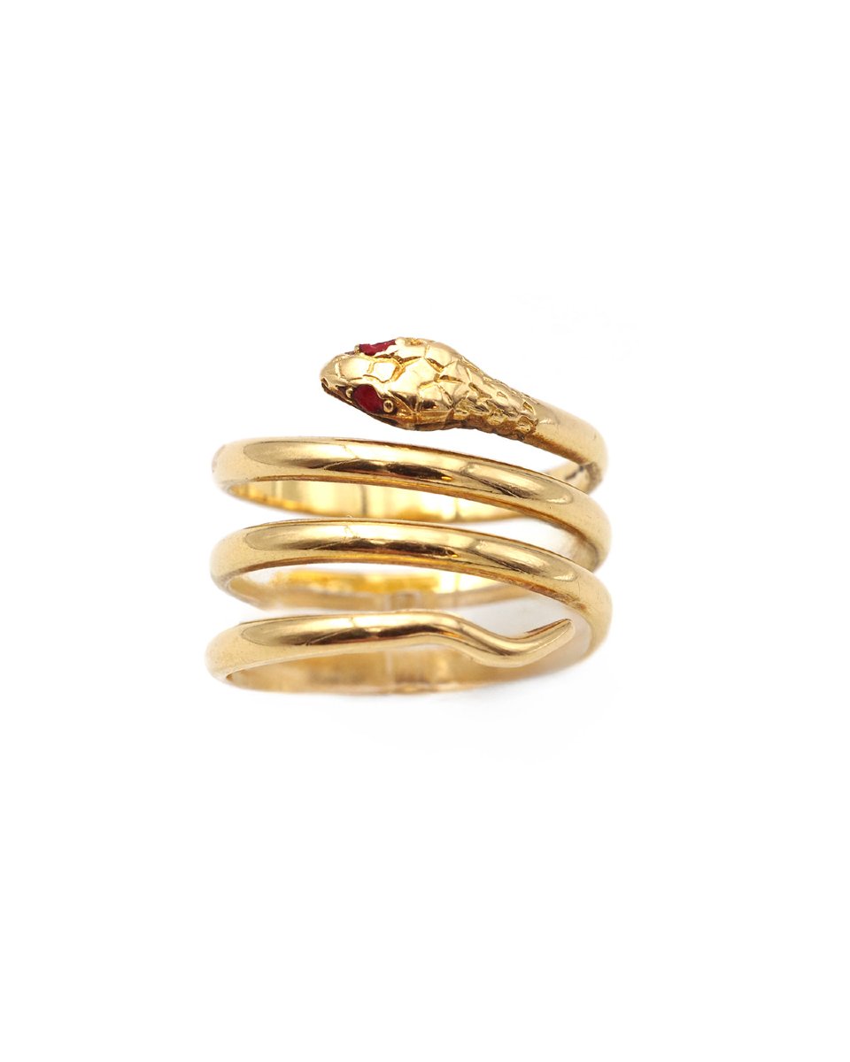 Bague serpent vintage en or 18 karats 