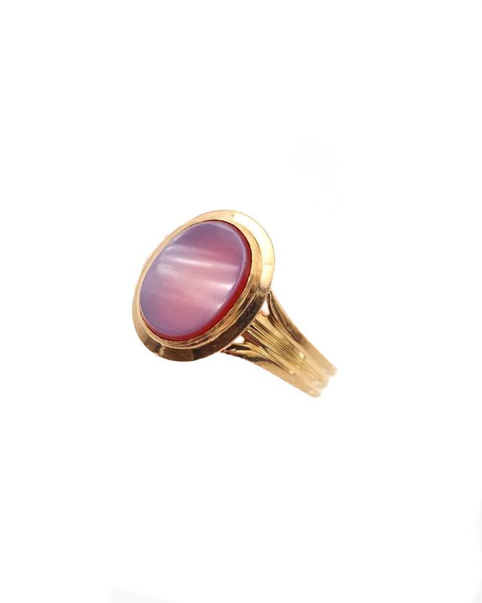 Nicolo Agate Signet Ring In 18 Karats Gold, Signet Ring -photo-4